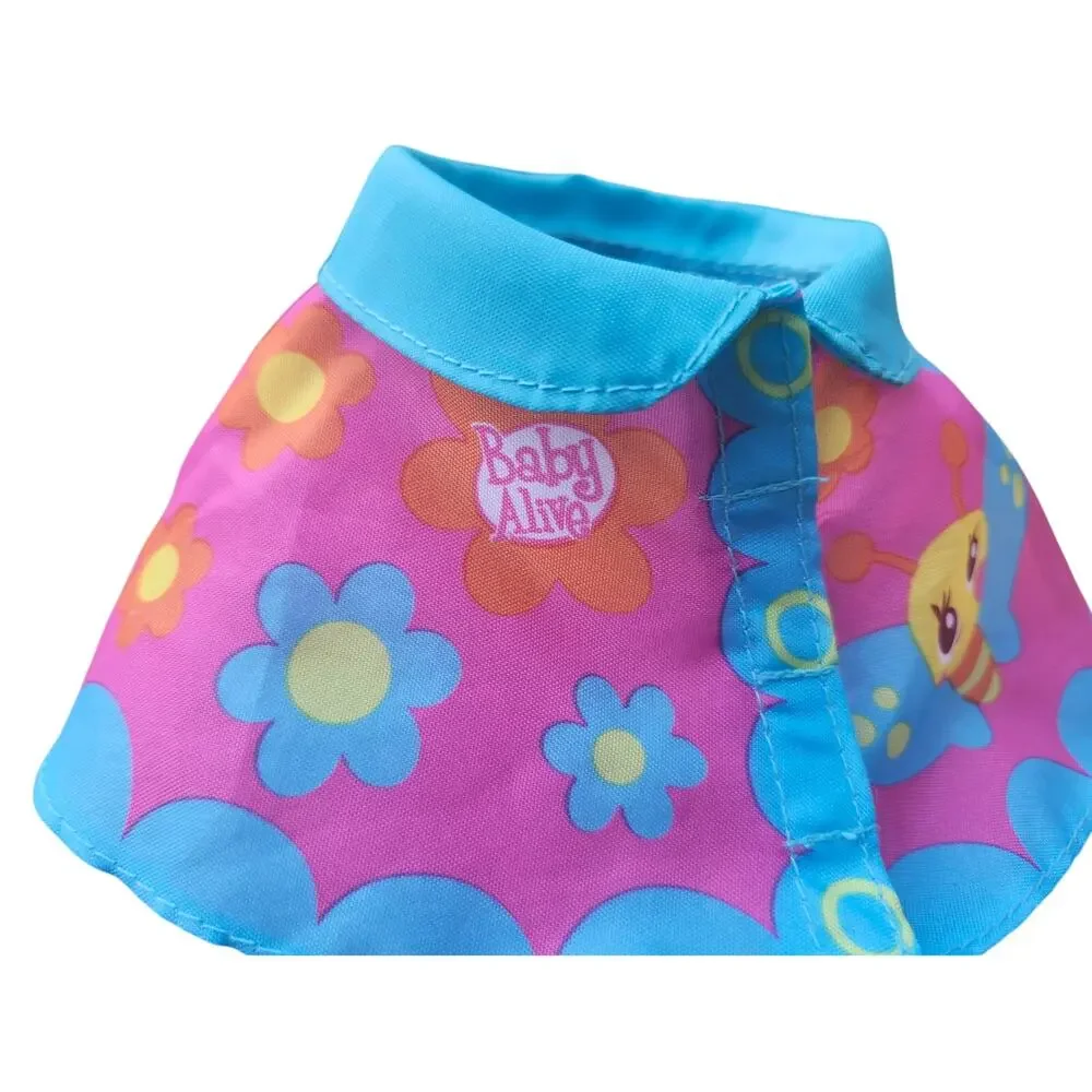 Baby Alive Puddle Time Doll Replacement Poncho Clothing Floral Boho Pink Blue